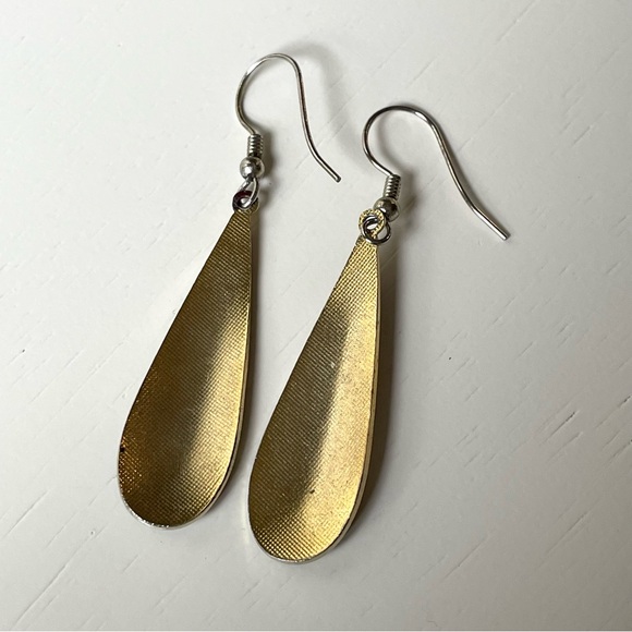 🎰Vintage Pierre Bex-style Art Deco enamel teardrop dangle earrings - Picture 7 of 10